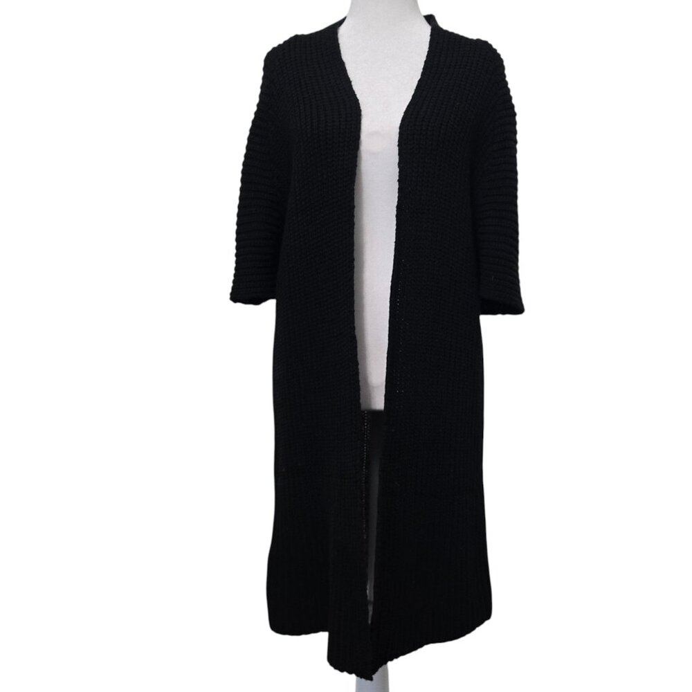 NWT Allthreads Mainstreet Midweight Knit Two-Tone Cardigan Black